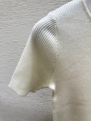 Stylish Logo Knit Short-Sleeve T-Shirt