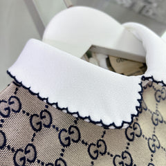 Lace-trimmed collar dress