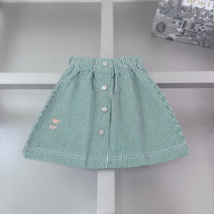 Classic embroidered midi skirt + casual T-shirt