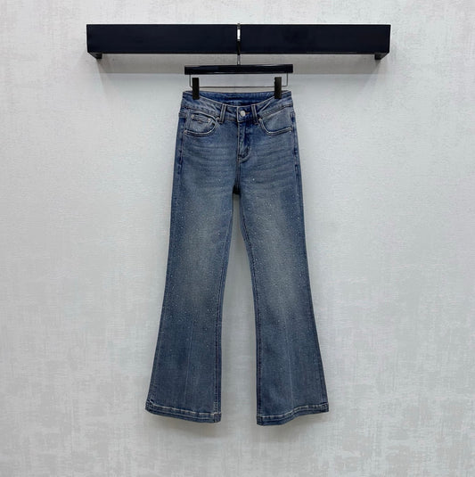 Embroidered Letter Straight-Leg Jeans