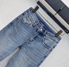 Embroidered Letter Straight-Leg Jeans