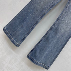 Embroidered Letter Straight-Leg Jeans