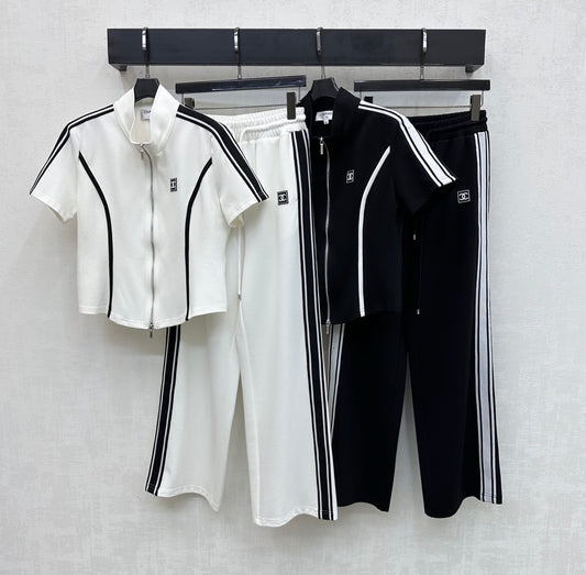 Stand-up collar, color-blocked, slim-fit suit