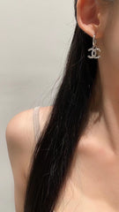 Pearl and rhinestone hook earrings