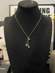 Five-pointed star tassel teardrop rhinestone necklace