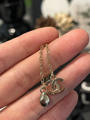 Five-pointed star tassel teardrop rhinestone necklace