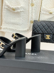 Chain-link chunky-heeled sandals