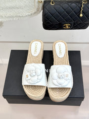 New Spring/Summer Hemp Rope Platform Slippers