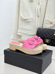 New Spring/Summer Hemp Rope Platform Slippers