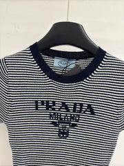 Slim-fit short-sleeved knit top