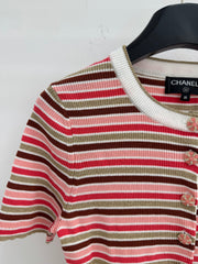 Slim-fit short-sleeved knit top