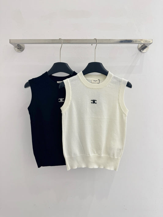 Sleeveless Crew Neck Vest