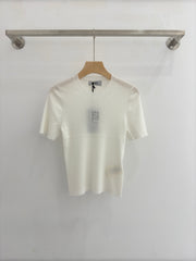 Openwork Pattern Knit Short-Sleeve T-Shirt