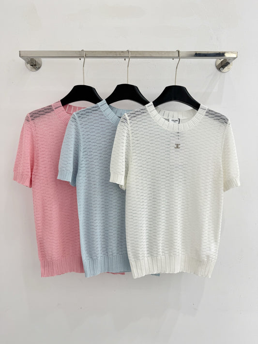 Openwork vest knit sweater