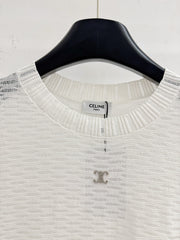 Openwork vest knit sweater