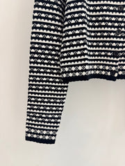 Color-blocked striped knit sweater