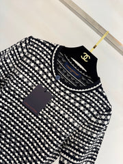 Color-blocked striped short-sleeved shirt