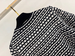 Color-blocked striped short-sleeved shirt