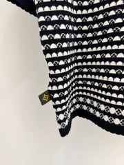 Color-blocked striped short-sleeved shirt