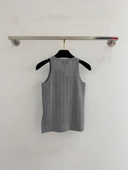 Lace-trimmed halter top