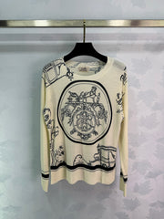 Printed knit long sleeve