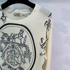 Printed knit long sleeve