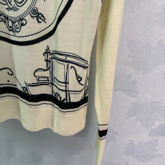 Printed knit long sleeve