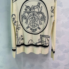 Printed knit long sleeve
