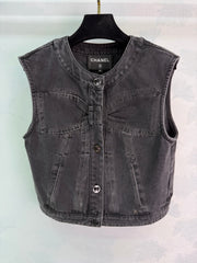 Bow-Tie Denim Vest