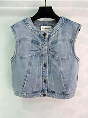 Bow-Tie Denim Vest