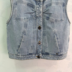 Bow-Tie Denim Vest