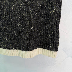 Black tweed-blend knit vest