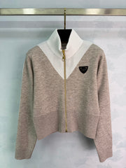 Zippered Knit Sweater