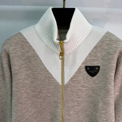 Zippered Knit Sweater