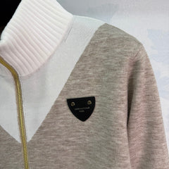 Zippered Knit Sweater