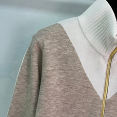 Zippered Knit Sweater