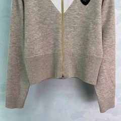 Zippered Knit Sweater