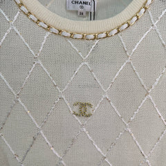 Diamond Pattern Knit Short-Sleeve Top