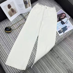Straight-leg wide-leg trousers