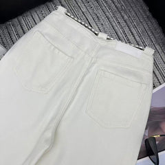 Straight-leg wide-leg trousers