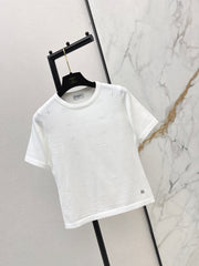 Hollow-out short-sleeved t-shirt