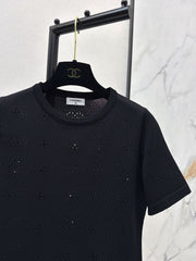 Hollow-out short-sleeved t-shirt