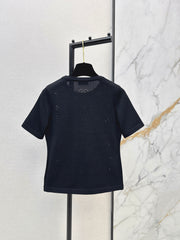 Hollow-out short-sleeved t-shirt