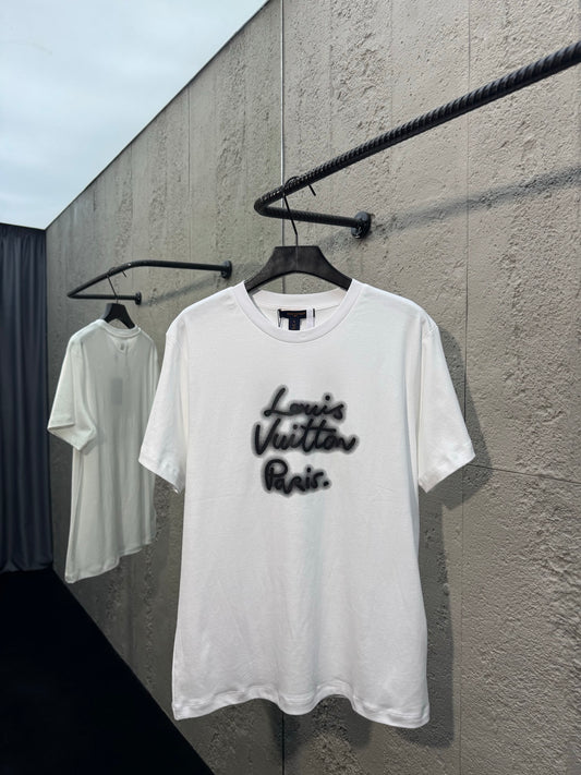 Neon Letter Print Crew Neck Short-Sleeve T-Shirt