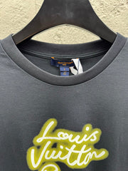 Neon Letter Print Crew Neck Short-Sleeve T-Shirt