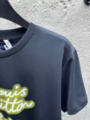Neon Letter Print Crew Neck Short-Sleeve T-Shirt