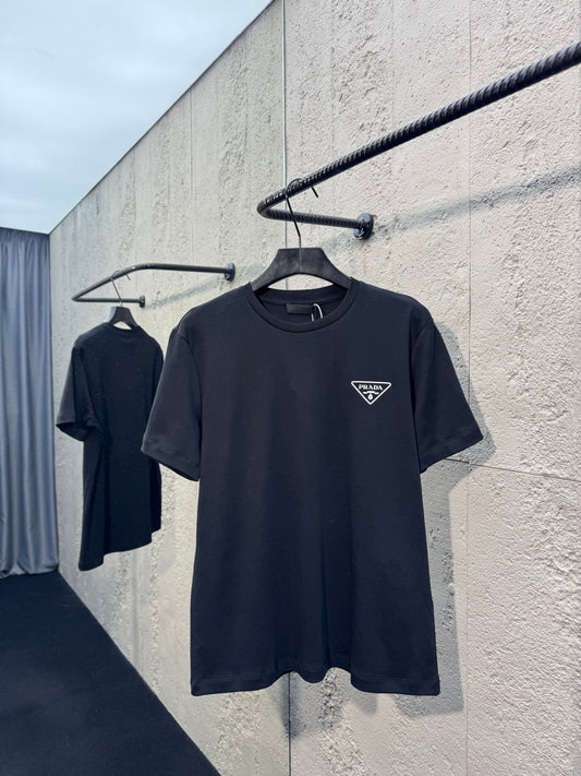 Printed crew neck short-sleeved top