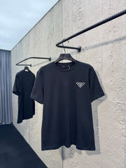 Printed crew neck short-sleeved top