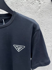 Printed crew neck short-sleeved top