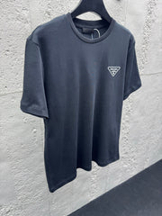 Printed crew neck short-sleeved top